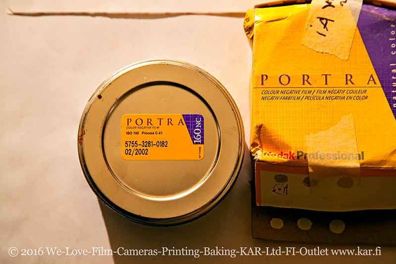 Kodak Portra 160NC 100ft REEL PERFORATED BOXED EXPIRED 02/2002 kept mostly  frozen LOMO HOLGA -SOLD – OUTLET store of KAR Oy Ab Ltd GmbH S. A. R. L.